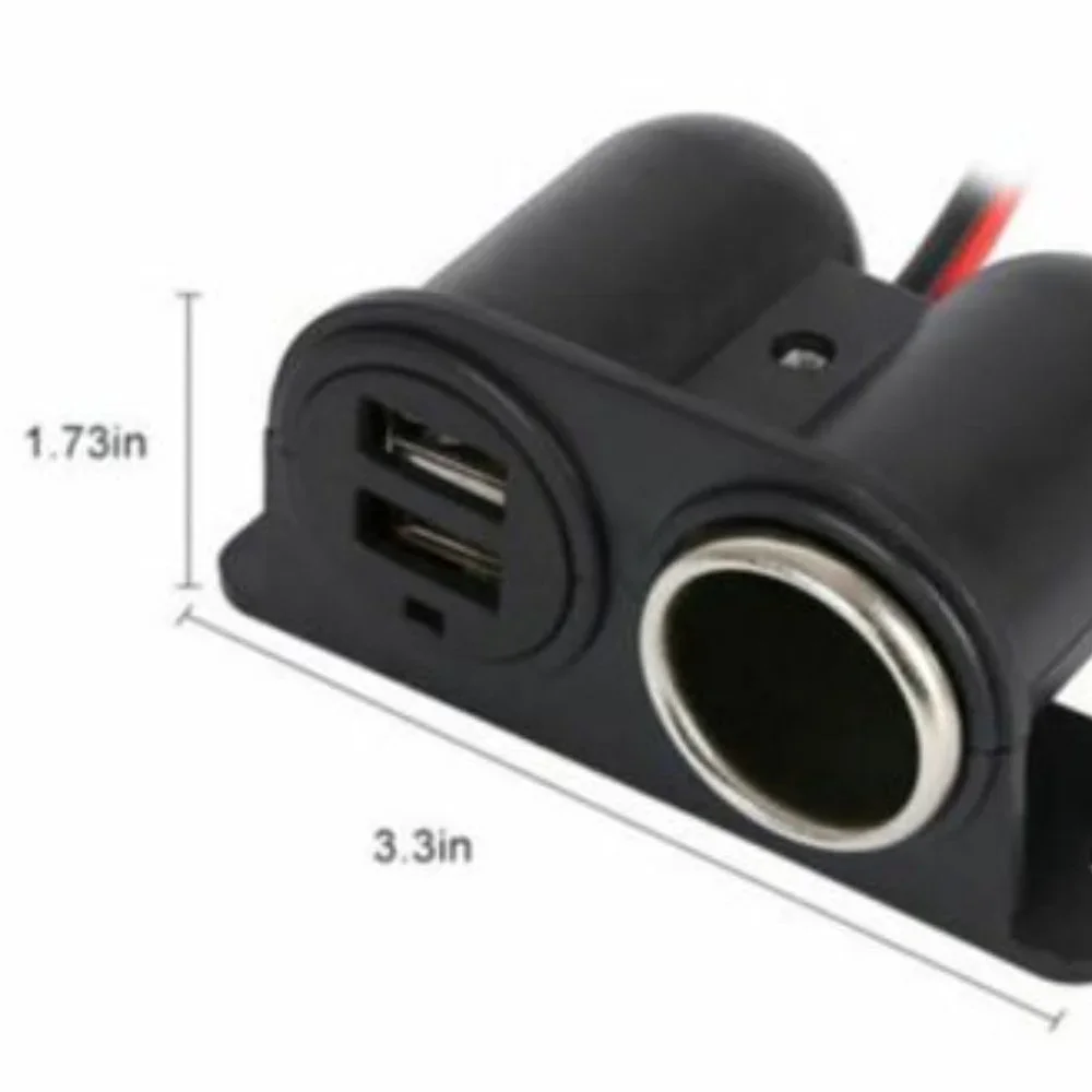 12V/24V Car Charger Socket Splitter Dual USB Power Adapter